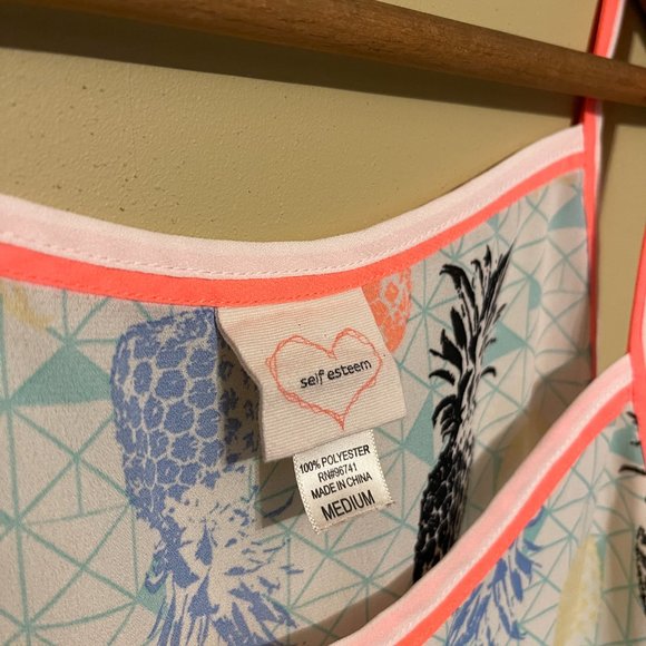 Self Esteem Tropical tank top in multi neon colors size medium - Picture 8 of 9